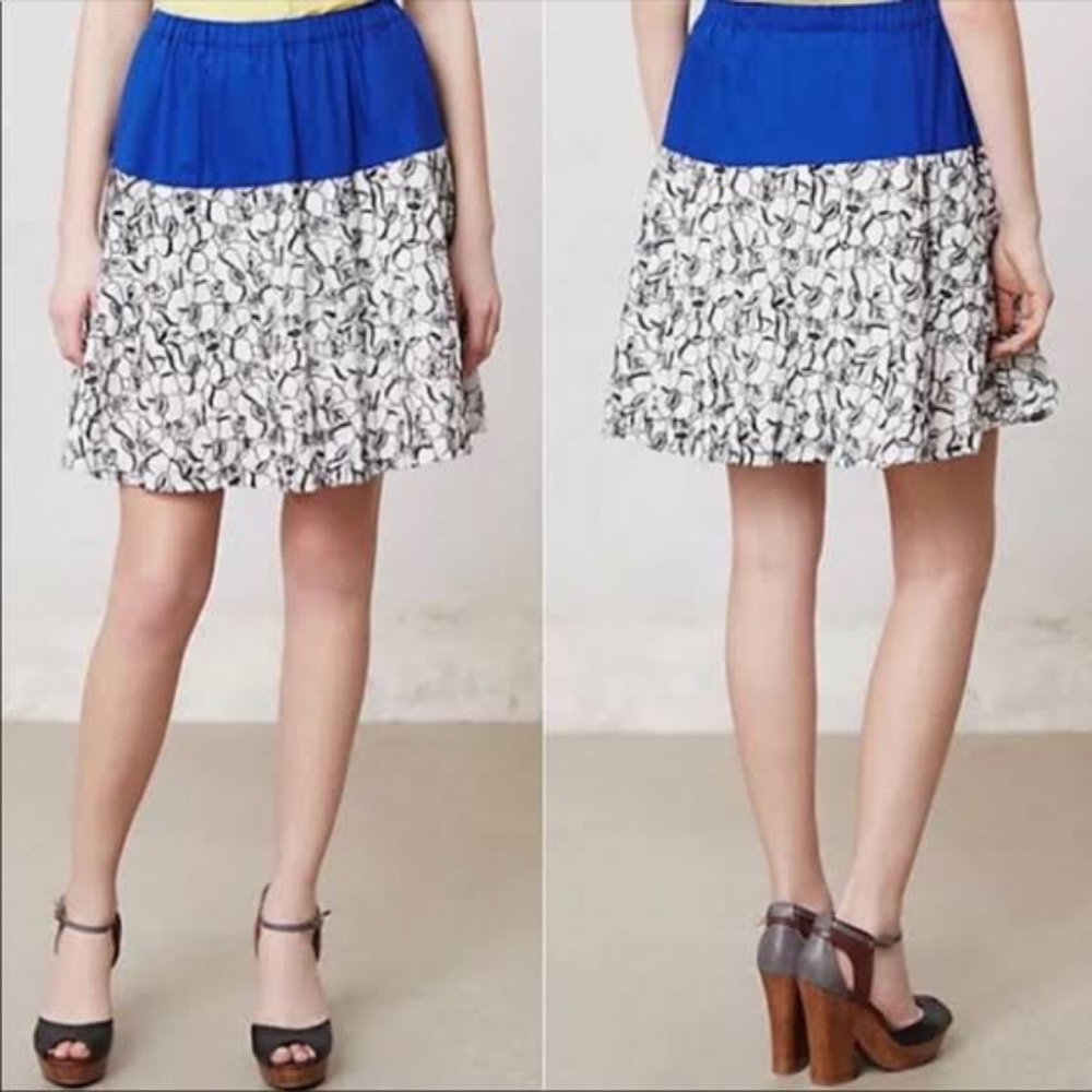 Anthro Postmark S Bellflower Bloom Skirt